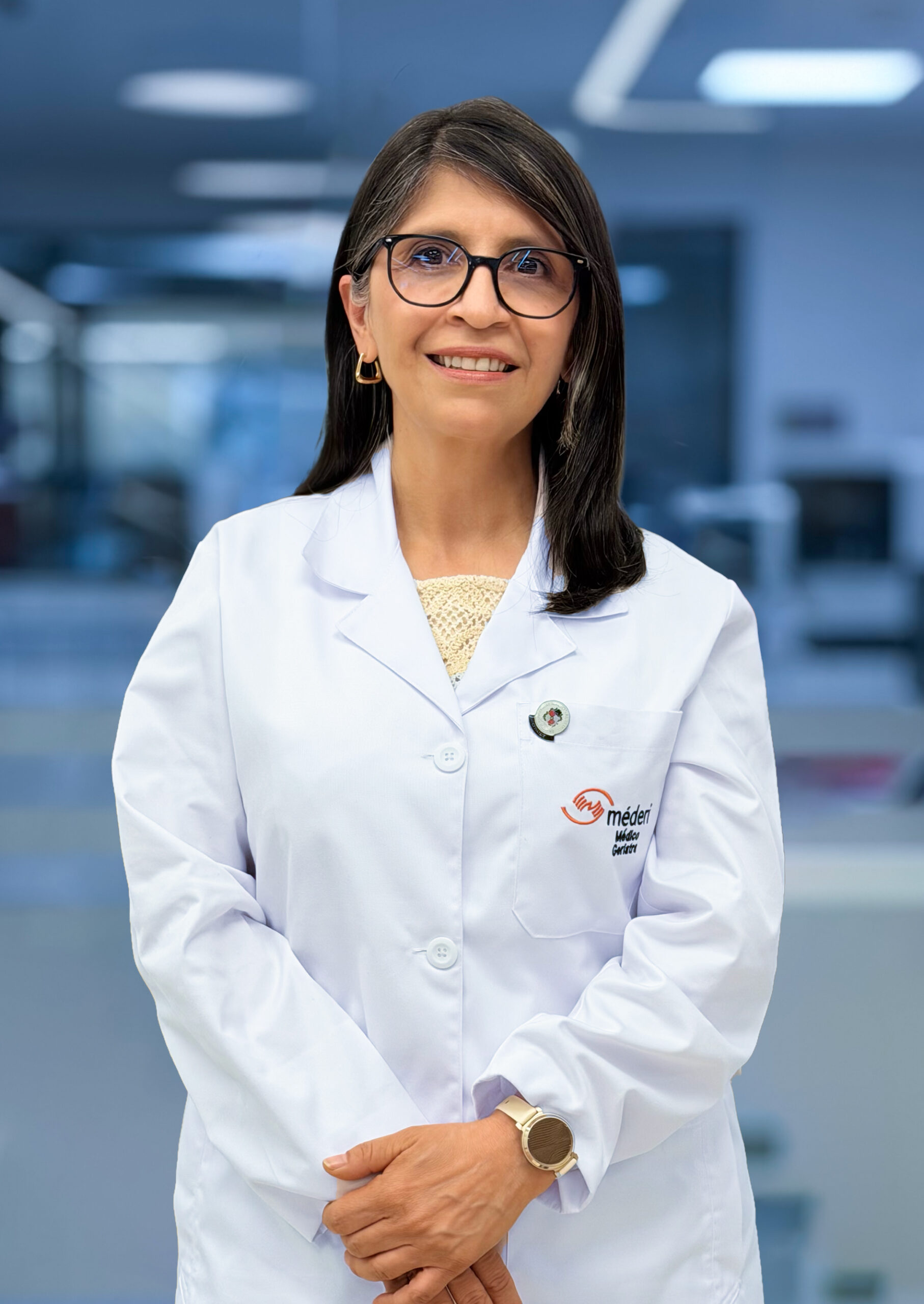 Fotografía oficial de la Dra. Ángela Gabriela Blanco Pérez, médica geriatra del Hospital Universitario Mayor Méderi